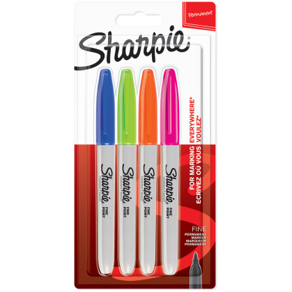 Sharpie Fine Marker Pens - Fun Colours (Pack of 4)