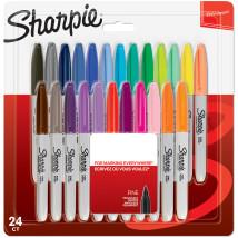 Sharpie Fine Marker Pens - Assorted Colours (Blister of 24)