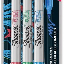 Sharpie Fine Marker Pens - Metalic Colours (Blister of 3)