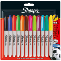 Sharpie Fine Marker Pen - Assorted Colours (Pack of 12)
