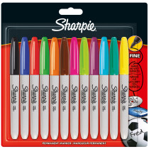 Sharpie Fine Marker Pen - Assorted Colours (Pack of 12)