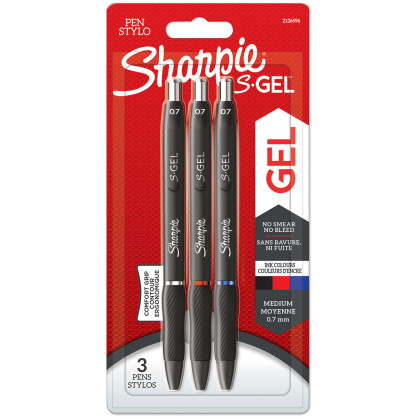 Sharpie S Gel Pens - Assorted Colours (Blister of 3)