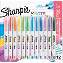 Sharpie S Note Markers - Assorted Colours (Blister of 12)