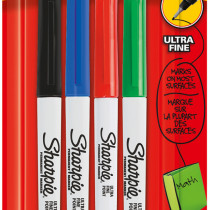 Sharpie Ultra Fine Marker Pen - Assorted Colours (Pack of 4)
