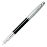 Sheaffer 100 Fountain Pen - Gloss Black Brushed Chrome