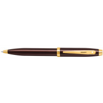 Sheaffer 100 Ballpoint Pen - Coffee Brown Gold Trim