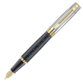 Sheaffer 300 Fountain Pen - Engraved Matte Black and Chrome with Gold Trim