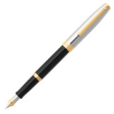 Sheaffer Sagaris Fountain Pen - Black Lacquer Chrome & Gold
