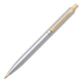 Sheaffer Sentinel Ballpoint Pen - Brushed Chrome Gold Trim