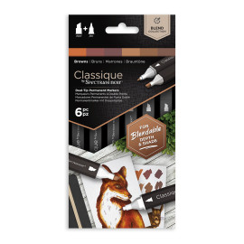 Spectrum Noir Classique Markers - Browns (Pack Of 6)