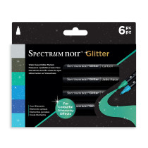 Spectrum Noir Glitter Markers - Cool Elements (Pack Of 6)