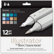 Spectrum Noir Illustrator Markers - Seascape (Pack of 12)