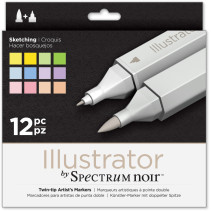 Spectrum Noir Illustrator Markers - Sketching (Pack of 12)