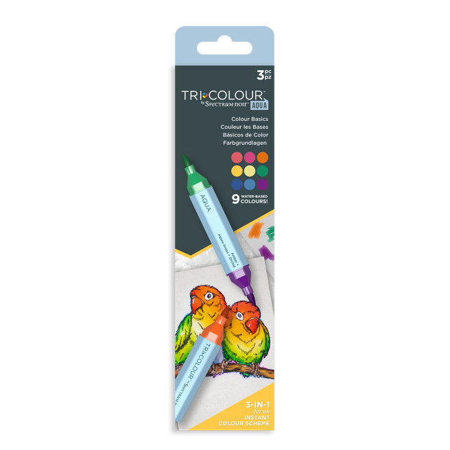 Spectrum Noir TriColour Aqua Markers - Colour Basics (Pack Of 3)