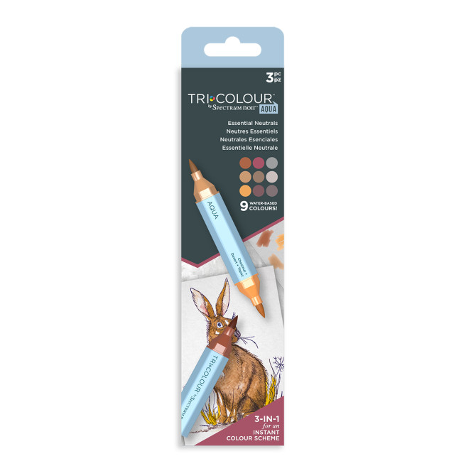 Spectrum Noir TriColour Aqua Markers - Essential Neutrals (Pack Of 3)