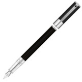S.T. Dupont D-Initial Fountain Pen - Black Lacquer Chrome Trim