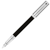 S.T. Dupont D-Initial Fountain Pen - Duotone Black & Chrome