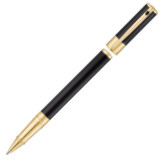 S.T. Dupont D-Initial Rollerball Pen - Black Lacquer Gold Trim