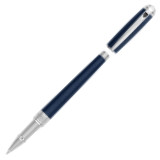 S.T. Dupont Line-D Medium Rollerball Pen - Guilloche Blue & Palladium