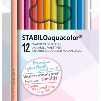 STABILOaquacolor Aquarellable Colouring Pencil  - Pastellove Set - Pack of 12 - Assorted Colours
