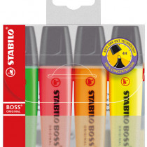 STABILO BOSS Original Highlighter Pen - Assorted Colours (Pack of 4)