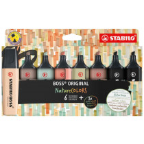STABILO BOSS ORIGINAL NatureCOLORS Highlighter - Pack of 8 - Assorted Colours