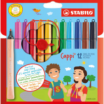 STABILO Cappi Fibre Tip Pens - Assorted Colours (Pack of 12)
