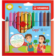 STABILO Cappi Fibre Tip Pens - Assorted Colours (Pack of 12)