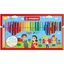 STABILO Cappi Fibre Tip Pens - Assorted Colours (Pack of 24)