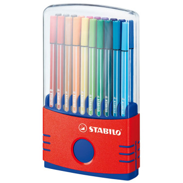 STABILO Pen 68 Fibre Tip Pen - Assorted Colours (Colourparade of 20)