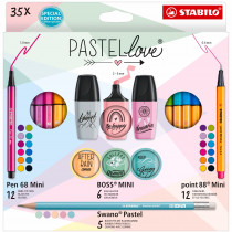STABILO Pastelove Pen Set - Pack of 35 - Assorted Colours
