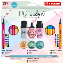 STABILO Pastelove Pen Set - Pack of 35 - Assorted Colours