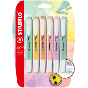 STABILO swing cool Pastel Highlighter  - Assorted Colours - Pack of 6