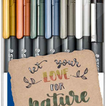 Staedtler Metallic Brush Pens - Assorted Colours (Wallet of 7)