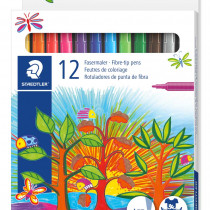 Staedtler Fibre Tip Pens - Assorted Colours (Pack of 12)