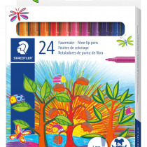 Staedtler Fibre Tip Pens - Assorted Colours (Pack of 24)