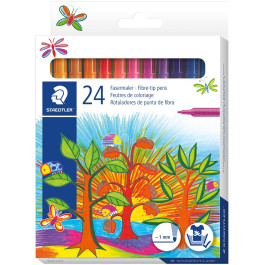 Staedtler Fibre Tip Pens - Assorted Colours (Pack of 24)