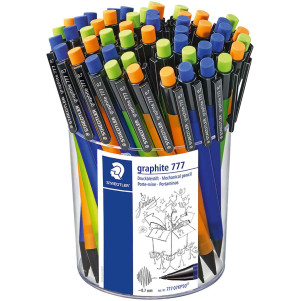 Staedtler Graphite 777 Mechanical Pencils - 0.7mm - Assorted Colours (Cup of 50)