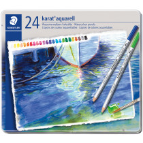 Staedtler Karat Aquarell Watercolour Pencils - Assorted Colours (Tin of 24)