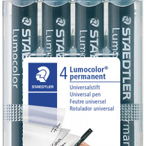 Staedtler Lumocolor Permanent Pen - Superfine - Assorted Colours (Pack of 4)