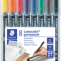 Staedtler Lumocolor Permanent Pen - Superfine - Assorted Colours (Pack of 8)