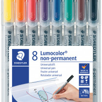 Staedtler Lumocolor Nonpermanent Pen - Medium - Assorted Colours (Pack of 8)
