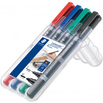 Staedtler Lumocolor Duo Permanent Marker - Bullet Tip - Assorted Colours (Pack of 4)
