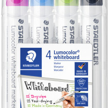 Staedtler Lumocolor Whiteboard Marker - Bullet Tip - Fun Colours (Pack of 4)