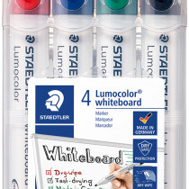 Staedtler Lumocolor Whiteboard Marker - Bullet Tip - Assorted Colours (Pack of 4)