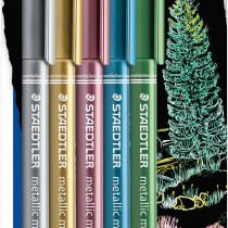 Staedtler Metallic Fibre Tip Markers - Assorted Colours (Pack of 5)