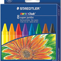 Staedtler Noris Club Super Jumbo Wax Crayons - Assorted Colours (Pack of 8)