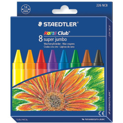 Staedtler Noris Club Super Jumbo Wax Crayons - Assorted Colours (Pack of 8)