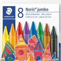 Staedtler Noris Club Jumbo Wax Crayons - Assorted Colours (Pack of 8)