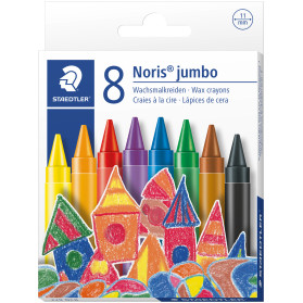 Staedtler Noris Club Jumbo Wax Crayons - Assorted Colours (Pack of 8)